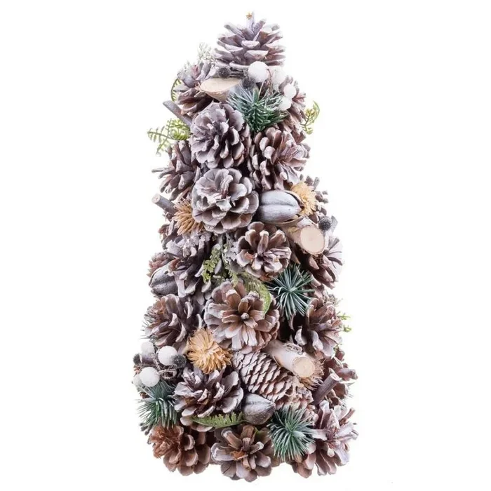 LOLAhome Arbolito de Navidad cónico de piñas Naturales de Ø 18×30 cm