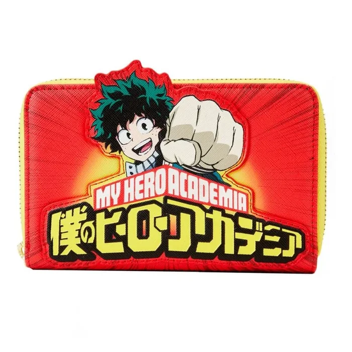 Loungefly My Hero Academia Izuku Punch – Cartera con cremallera, rojo (Red Multi), Cartera
