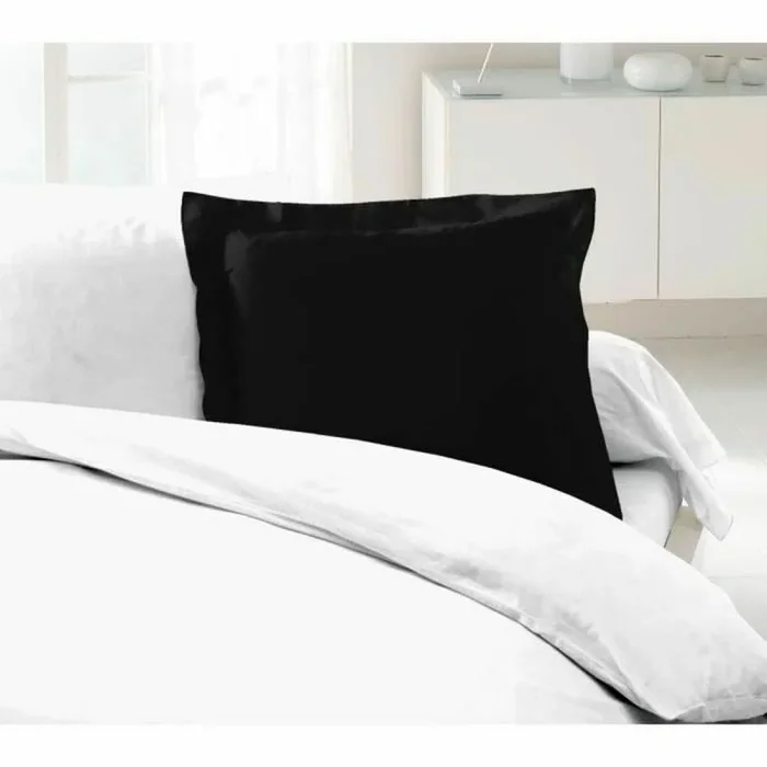 Lovely Home Lot de 2 Taies d’Oreillers 100% Coton 63×63 cm – Noir