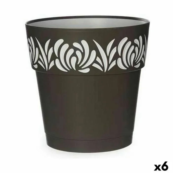 Maceta autorriego stefanplast gaia antracita plástico 25 x 25 x 25 cm (6 unidades)