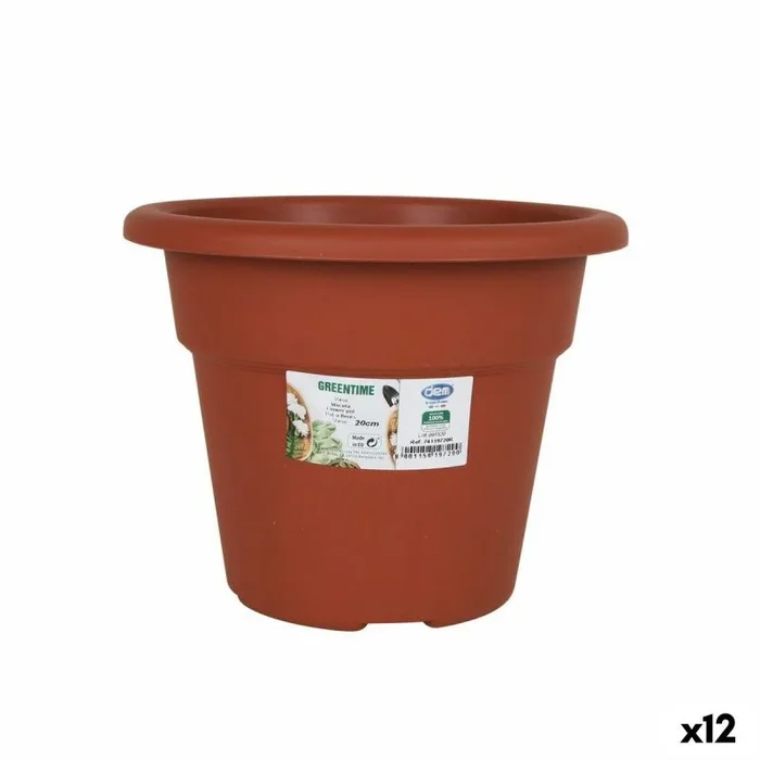 Maceta dem greentime redonda marrón ø 20 x 15,75 cm (12 unidades)