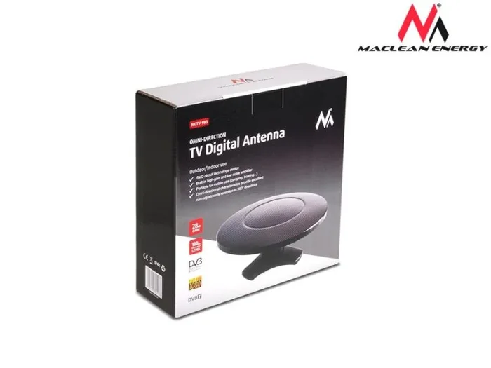 Maclean MCTV-983 Carbon Outdoor Aerial Antenna 5V DC HDTV, Negro