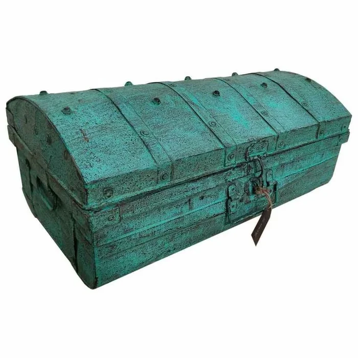 Maleta decorativa alexandra house living verde hierro estilo artesanal 35 x 27 x 66 cm