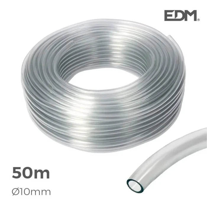 Manguera cristal transparente ø interior 10mm ø exterior 14mm rollo 50m