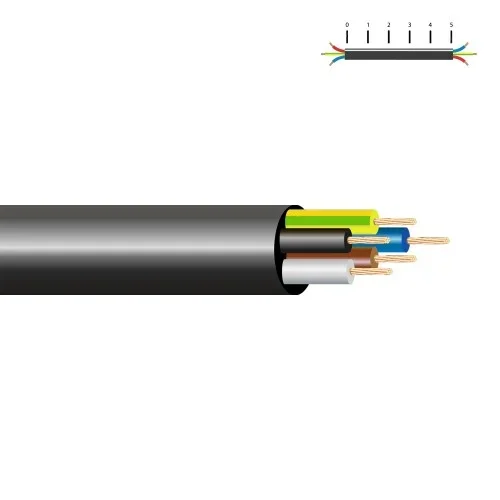 Manguera tubular h05vv-f 6 g 1,00 mm² negra euro/m
