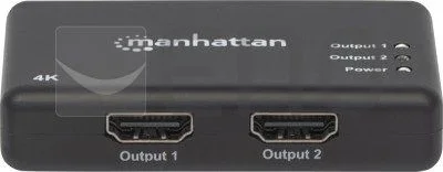 Manhattan 207669 divisor de video HDMI – Splitter de vídeo (HDMI, Oro, 0,9 m, 3840 x 2160,4096 x 2160, 480i,480p,576i,576p,720p,1080i,1080p,2160p, 340 MHz)