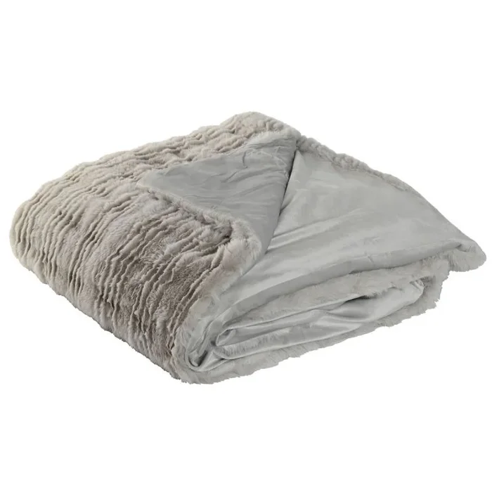 Manta Home ESPRIT Gris Claro 220 x 240 x 1 cm – Marca: Home ESPRIT – EAN: 8424002154677