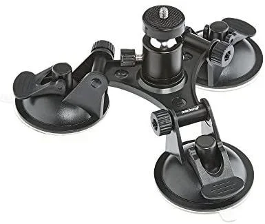 Mantona 3 Patas Soporte con Ventosa para GoPro – Negro