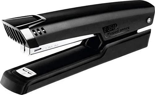 Maped – Grapadora de Oficina – Essentials Metal Full Strip – Color Negro – Grapadora Manual – Función de Claveteado – Compatible con Grapas 24/6 y 26/6 – Profundidad de Grapado de 84 mm