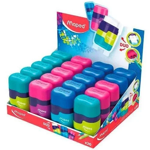 Maped afilaborra connect duo soft 2 agujeros colores surtidos -expositor 20u-