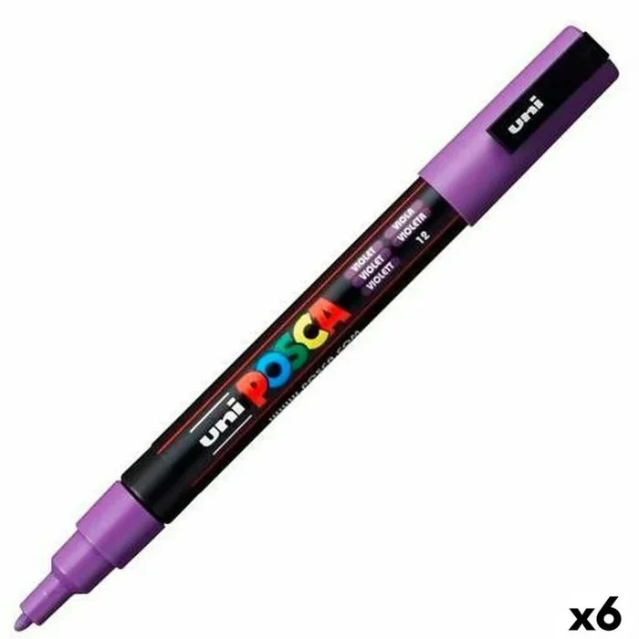 Marcador posca pc-3m violeta (6 unidades)