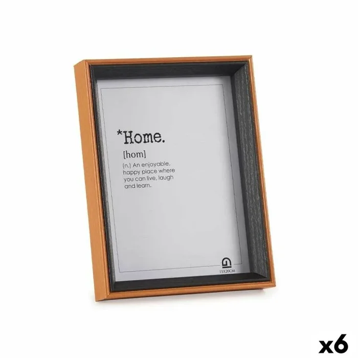 Marco de fotos cristal negro marrón madera mdf (17 x 22 x 3 cm) (6 unidades)