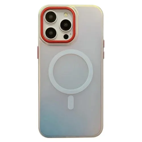 Marco de Protección de Lente de Metal Láser para iPhone 13 Pro Max Estuche Magsafe (Rojo)