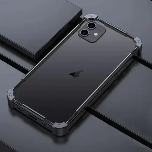 Marco Protector de Teléfono de Metal Maquinista iPhone 12 (Negro)