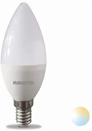 Marmitek Glow Lámpara Smart WiFi-E14-380 lúmenes-2700-6500 K-4.5 W=35 W-C31-Bombilla LED-Regulable con aplicación-Compatible con Alexa, Google Home-No Requiere hub, bianco caldo a freddo