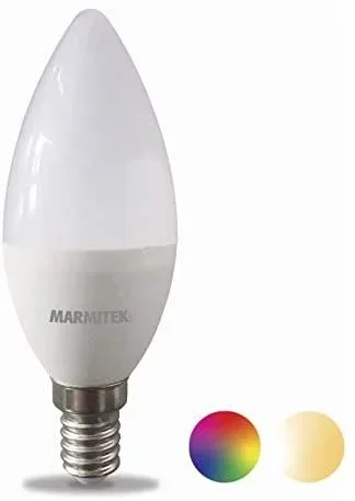Marmitek Glow SO Smart me-Lámpara LED WiFi inteligente-E14-380 lúmenes-RGB-16 millones de colores-4.5 W=35 W-C31-Regulable con aplicación-Compatible con Alexa, Google Home-No requiere hub