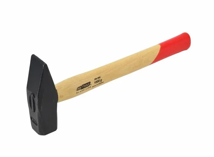 Martillo de cerrajero Awtools Black Line 1,0 kg con mango de madera, ideal para trabajos de cerrajería, cabeza de acero templado, diseño ergonómico y duradero