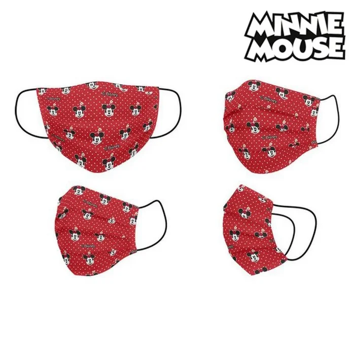 Mascarilla higiénica minnie mouse + 11 años rojo