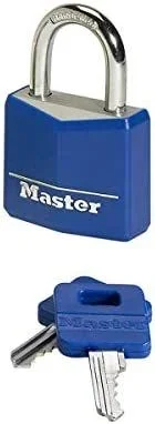 Master Lock 9131EURDCOL Candado con Llave con cuerpo de aluminio macizo revestido, Multicolor, 1 unidad