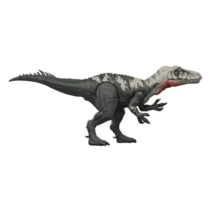 Mattel Jurassic World: El Renacer, Grandes embestidas Quilantaisaurio Figura de dinosaurio de juguete de especie grande, con 2 embestidas, juego digital, JGB95