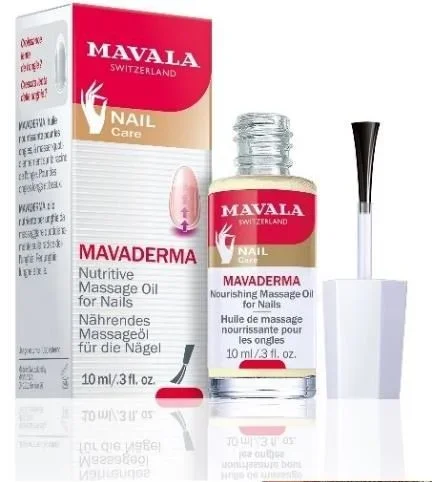 MAVALA – Mavaderma 10 ml, Aceite Fortalecedor de Uñas, Aceite de Masaje Nutritivo, para Uñas Más Largas y Hermosas, para Piel Flexible y Suave, con Germen de Trigo y Aceites, Cuidado de Uñas.