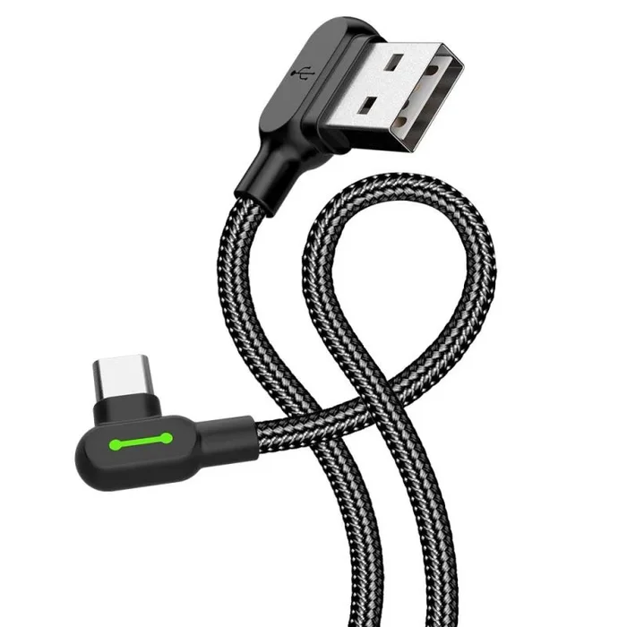 Mcdodo® LED 90 Grados ángulo Recto Tipo C a USB Nylon Trenzado para teléfonos Android