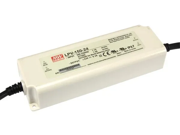Mean Well LPV-150-24 – Fuente de alimentación conmutada de salida única de 151,2 W, 24 V/6,3 A