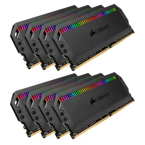 Memoria ddr4 64gb 8x8gb pc 3600 dominator platinum rgb black cmt64gx4m8z3600c16 corsair