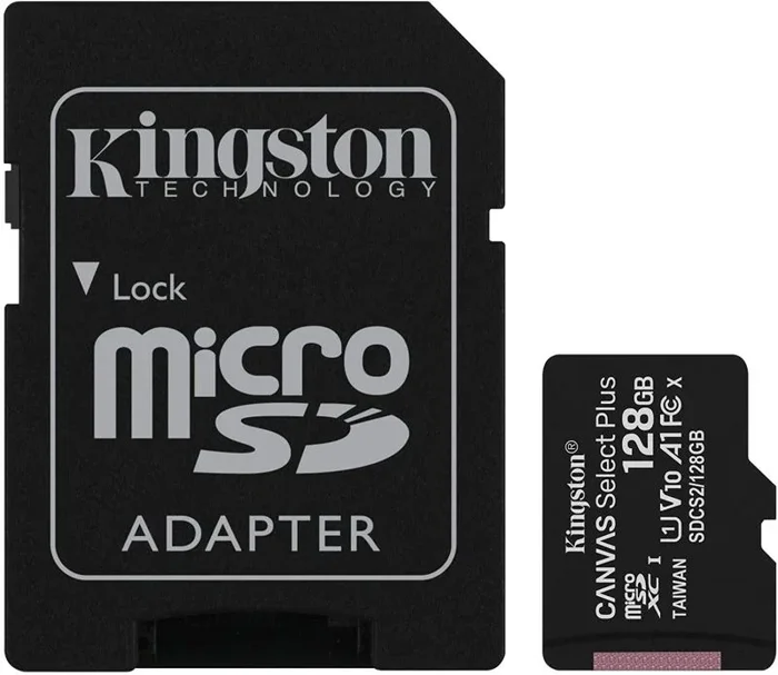 Memoria Sd Micro 128gb Clase 10 Kingston + Adaptador Canvas Select Plus 100mb/s Sdcs2/128gb