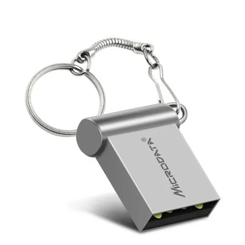 Microdata USB 2.0 16 Gb Mini U Disk para Computadora y Automóvil (Gris Plateado)