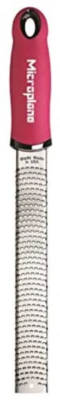 Microplane Zester Rallador, Acero Inoxidable, Rosa Fuerte, 32.50×3.5×2.56 cm