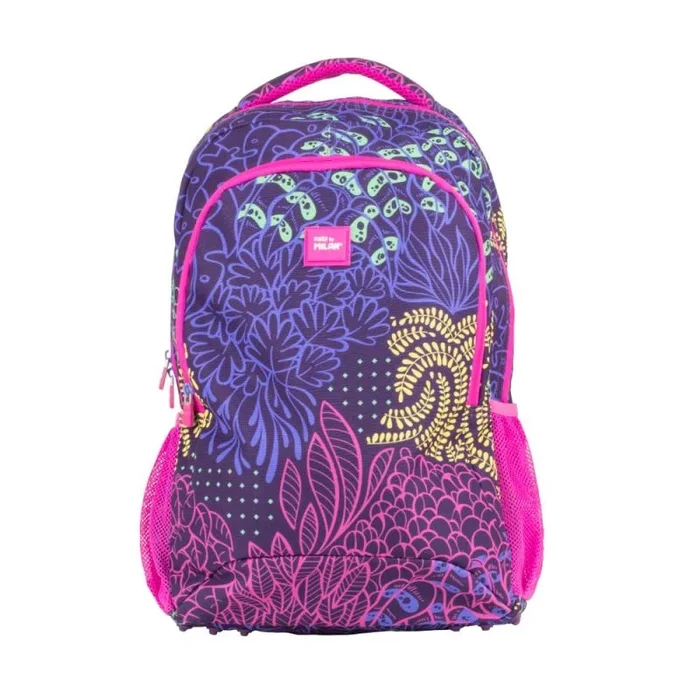 MILAN® Mochila escolar 2 cremalleras (21 L) serie especial Fireflies, lila