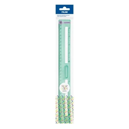 MILAN® Regla 30 cm transparente serie New Look, verde