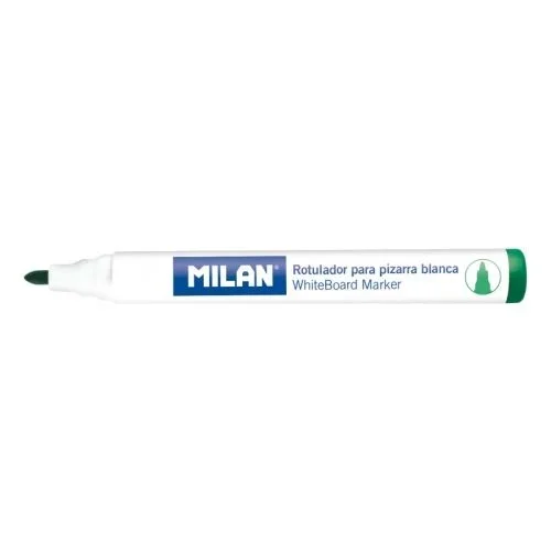 Milan rotuladores para pizarra blanca con punta redonda – punta 4.7 mm – tinta a base de alcohol – borrable en seco – color verde