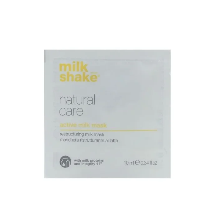 Milk Shake, Natural Care Active Milk, mascarilla capilar para protección del color, 10 ml, tratamiento hidratante y nutritivo