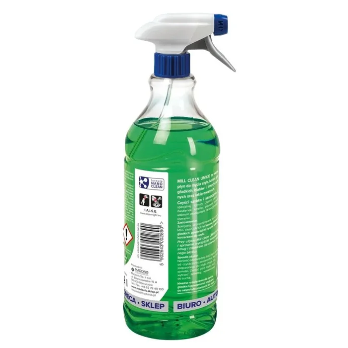 Mill clean líquido limpiador para ventanas, cristales, espejos, azulejos con fragancia de lirio de los valles 1,22 l