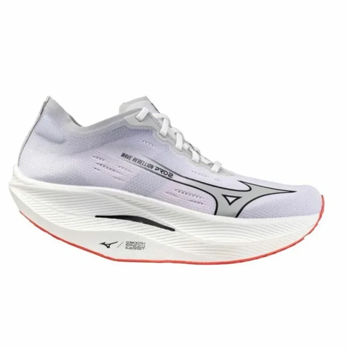 Mizuno Shoe Wave Rebellion Pro WOS, Shoes Unisex Adulto, White/Harbor Mist/Cayenne, 39 EU