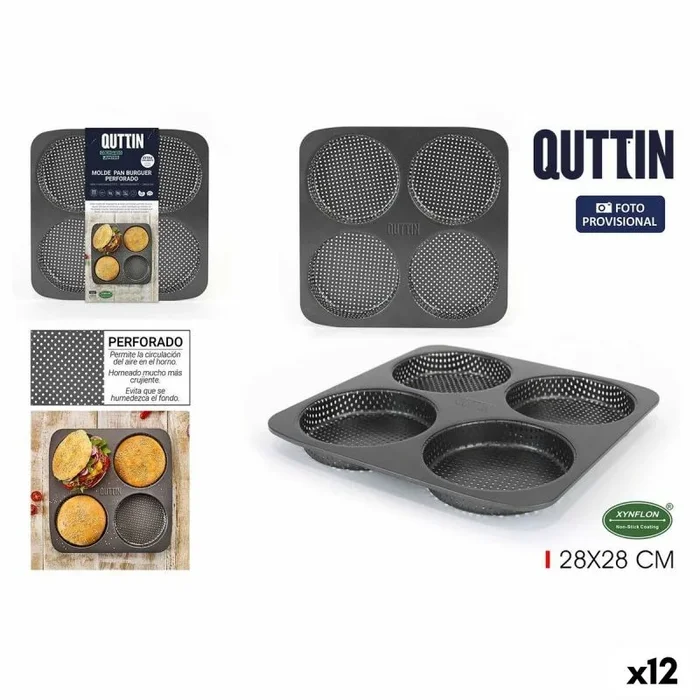 Molde con forma quttin burguer 28 x 28 x 2,5 cm (12 unidades)