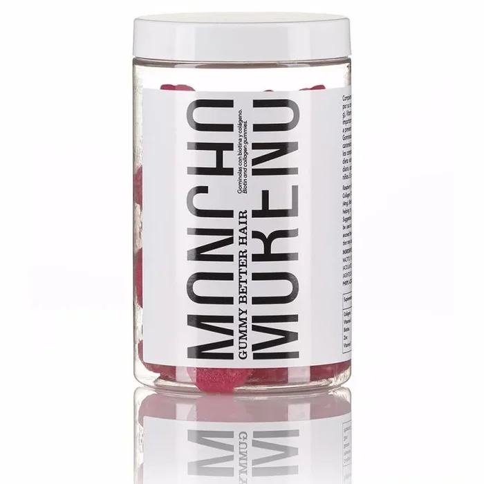 MONCHO MORENO | Gummy’s Better Hair – Gominolas para el Crecimiento del Cabello con Colágeno y Biotina | Veganas, Sin Azúcar, Sin Gluten y Sin Lactosa – 1 Bote de 60 Gominolas