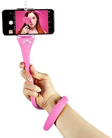 MONKEYSTICK Rosa – Palo Selfie Flexible para teléfono móvil y GoPro / Trípode Flexible / Recubrimiento de Silicona Antideslizante