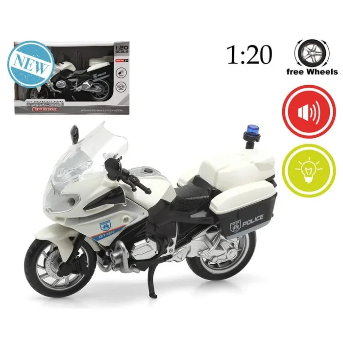 Motocicleta 22 x 14,5 cm luz sonido blanco