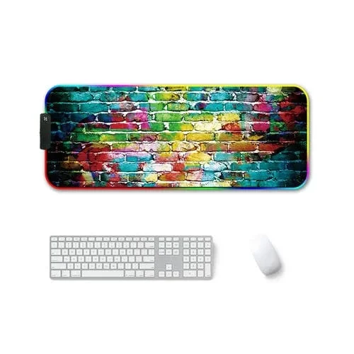 Mouse Pad Caucho F-01 Transferencia Térmica RGB Luminoso (Ladrillo de Colores) 260x390x4mm