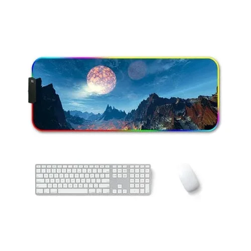 Mouse Pad Caucho Transferencia Térmica F-01 RGB Luminoso 300x350x4mm (Pico de Nieve)