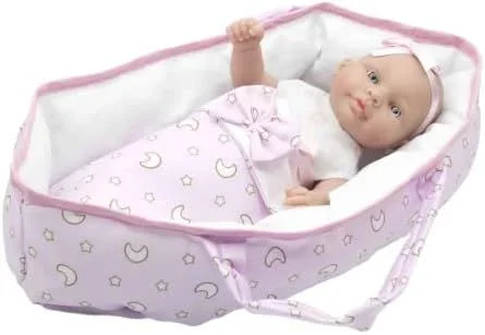 Muñeco bebé 28 cm newborn con capazo