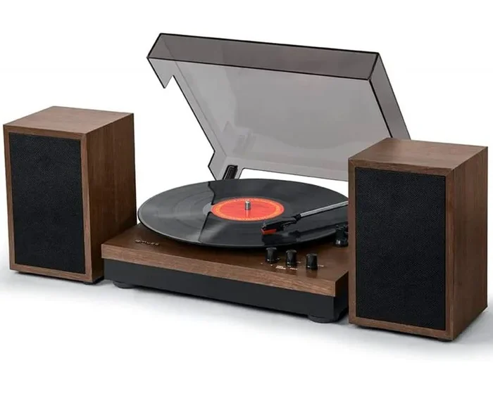 Muse MT-108BT tocadisco Negro, Madera