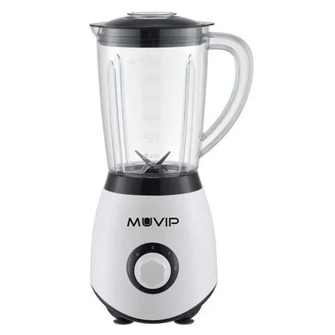 Muvip Batidora de Vaso 1300W 1.5L – 2 Velocidades – Chuchillas de Acero Inoxidable – Funcion Pica Hielo – Bloqueo de Seguridad