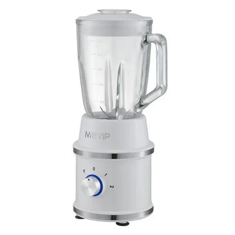 Muvip Desing White Batidora de Vaso 1300W 1.5L – 2 Velocidades – Chuchillas de Acero Inoxidable – Funcion Pica Hielo – Bloqueo