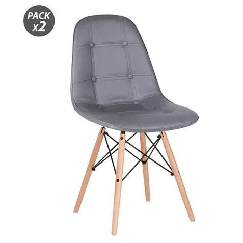 Muvip pack 2 sillas design d300 – color gris