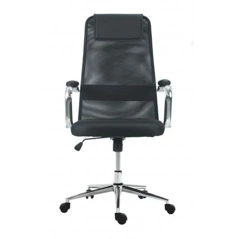 Muvip silla regulable con soporte lumbar – base giratoria de acero de 320mm – peso maximo 100kg – asiento acolchado – elevacion a gas – color negro