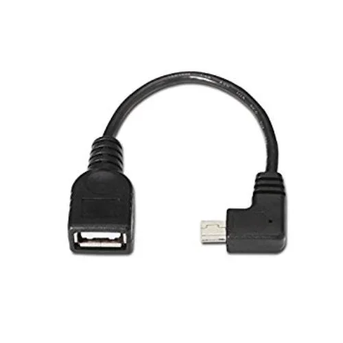Nanocable CABLE USB 2.0 OTG ACODADO, TIPO MINI B/M-A/H, NEGRO, 15 CM